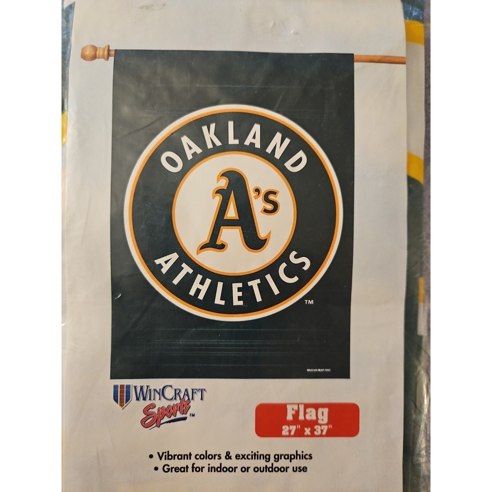 Oakland Athletics Vertical Hanging Flag 27x37 WinCraft 2002 MLB New USA